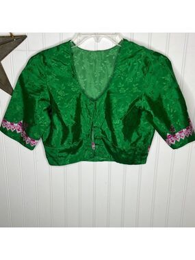 Elegant Green Floral Women's Top